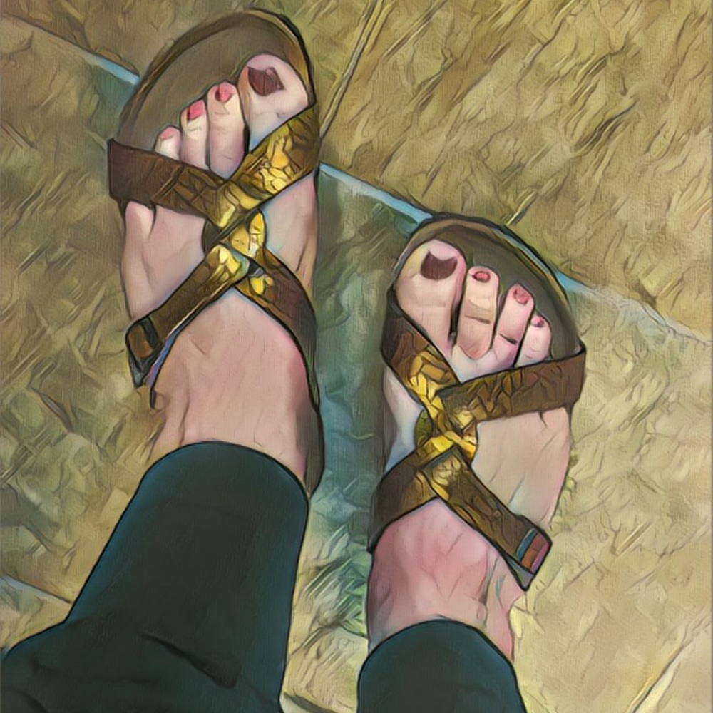 Birkenstock Birki's Sandals Copper Bronze Snakeskin Print Shoes- Size 41 EUC